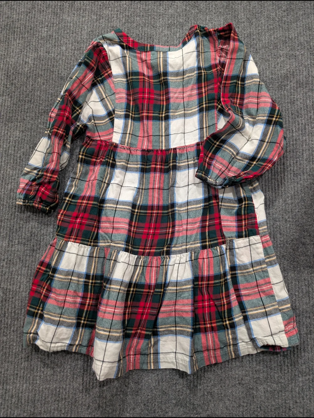Old Navy Red and Green Plaid Button-Front Shirt Dress